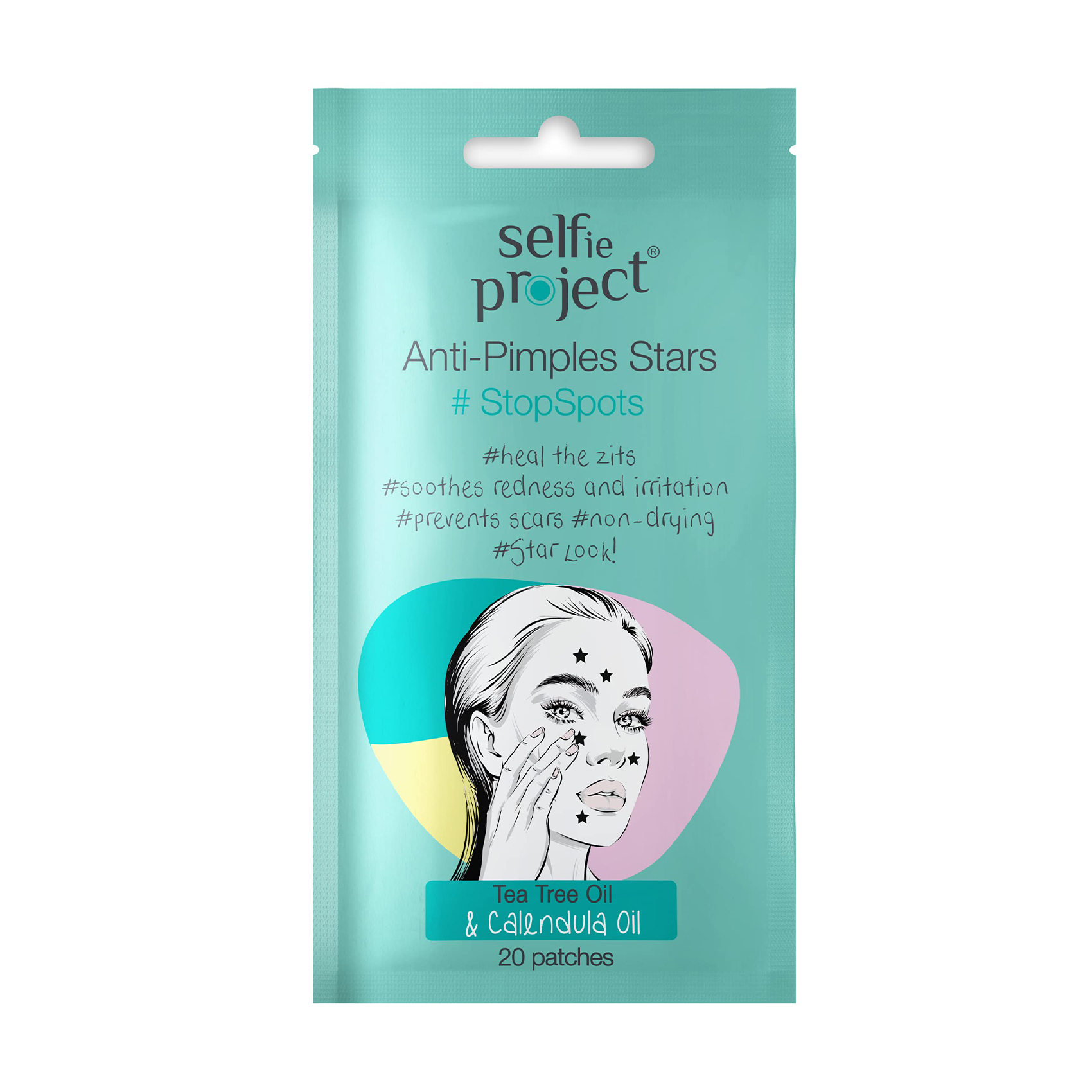 Патчі для обличчя Selfie Project Anti-Pimples Stars проти висипань, 20 шт